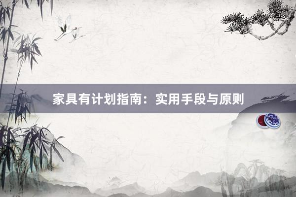 家具有计划指南：实用手段与原则